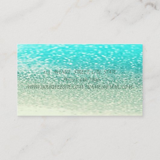 Elegant stijlvol glamoureus proesional glittery visitekaartje (Achterkant)