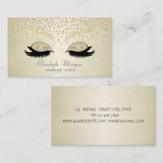 Elegant Stijlvol glanzend diamant - Glitter Faux L Visitekaartje (Voorkant / Achterkant)