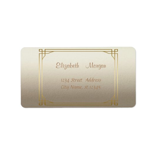 Elegant stijlvol glanzend, Faux Gold Lijst Etiket (Voorkant)