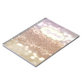 Elegant Stijlvol, glanzend, glittery Bokeh Notitieboek (Linkerzijde)