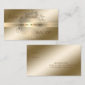 Elegant stijlvol, glimmend, Faux Gold Reference Ka Aanbevelingskaartje (Voorkant / Achterkant)