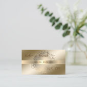 Elegant stijlvol, glimmend, Faux Gold Reference Ka Aanbevelingskaartje (Staand voorkant)