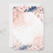 Elegant Stijlvol Glitter Dress Blue Flowers Kaart (Achterkant)