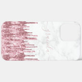 Elegant stijlvol  glitter druppelt wit marmer Case-Mate iPhone case (Achterkant / Rechts)