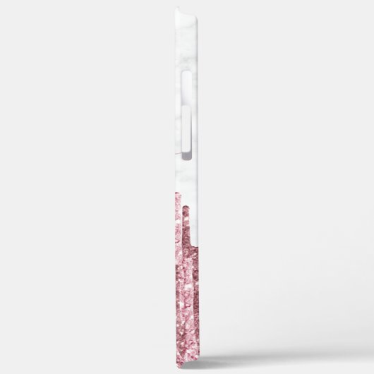 Elegant stijlvol  glitter druppelt wit marmer Case-Mate iPhone case (Achterkant / Links)
