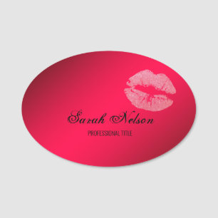 Elegant stijlvol glitter Lips Naamplaatje