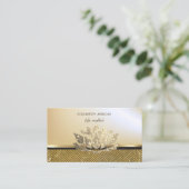 Elegant stijlvol Glitter Lotus Gold-sequins Visitekaartje (Staand voorkant)