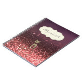 Elegant Stijlvol, Glittery Bokeh, Cat Notitieboek (Linkerzijde)