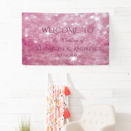 Elegant Stijlvol Glittery Bokeh Wedding Banner (Insitu)
