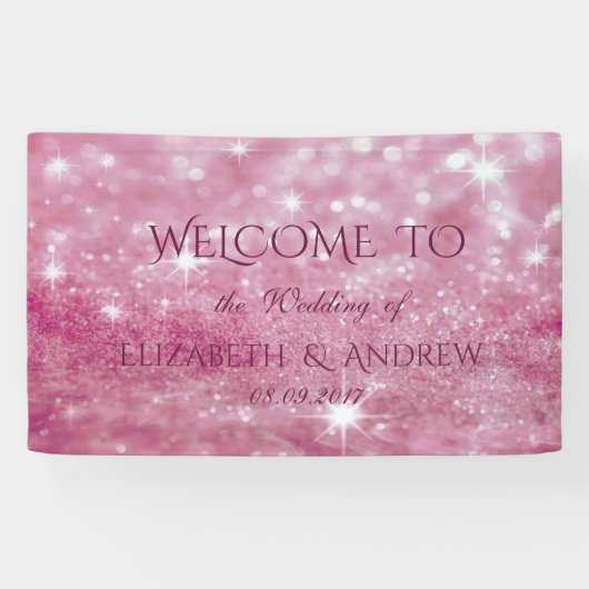 Elegant Stijlvol Glittery Bokeh Wedding Banner (Horizontaal)