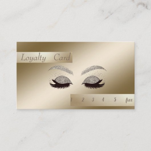 Elegant stijlvol, Glittery Faux Lashes Loyalty-kaa Klantenkaartje (Voorkant)