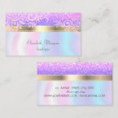 Elegant stijlvol Glittery Gold Floral Holographic Visitekaartje (Voorkant / Achterkant)