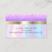 Elegant stijlvol Glittery Gold Floral Holographic Visitekaartje (Achterkant)