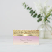 Elegant stijlvol Glittery Gold Floral Visitekaartje (Staand voorkant)