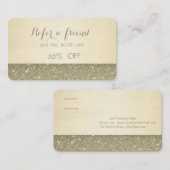 Elegant stijlvol, Glittery Reference Card Aanbevelingskaartje (Voorkant / Achterkant)