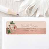 Elegant stijlvol glittery, Roos-adreslabel Etiket (Insitu)