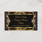 Elegant stijlvol Gold Black Brocade Designer Visitekaartje (Voorkant)