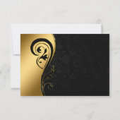Elegant stijlvol Gold Black Deco RSVP personaliser Kaartje (Achterkant)