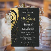 Elegant stijlvol Gold Black Deco Weddenschap Aange Kaart
