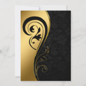 Elegant stijlvol Gold Black Deco Weddenschap Aange Kaart (Achterkant)