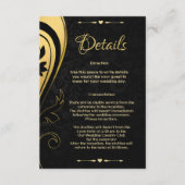 Elegant stijlvol Gold Black Deco Weddenschap - Geg Informatiekaartje (Voorkant)
