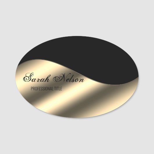 Elegant stijlvol Gold Black Naamplaatje (Voorkant)