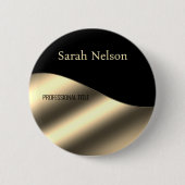 Elegant stijlvol Gold Black Ronde Button 5,7 Cm (Voorkant)