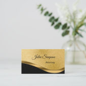 Elegant, stijlvol, Gold en Black Damask, Attorney Visitekaartje (Staand voorkant)