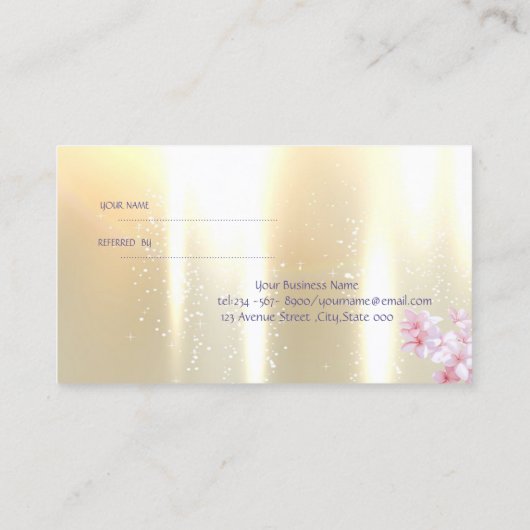 Elegant stijlvol, Gold, Flowers Reference Kaart (Achterkant)