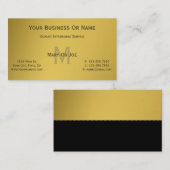 Elegant, stijlvol, Gold-geprogrammeerd met zwarte  Visitekaartje (Voorkant / Achterkant)