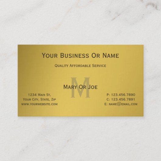 Elegant, stijlvol, Gold-geprogrammeerd met zwarte  Visitekaartje (Voorkant)