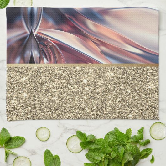 Elegant stijlvol Gold Glitter, Abstract Theedoek (Gevouwen)