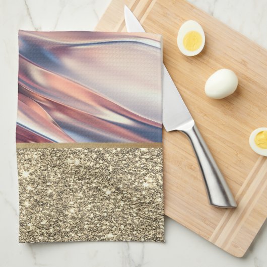 Elegant stijlvol Gold Glitter, Abstract Theedoek (Quarter Fold)