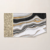 Elegant stijlvol Gold Glitter Black White Marble Bad Handdoek (Handdoek)