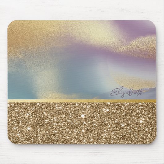 Elegant stijlvol Gold Glitter Colorful Muismat (Voorkant)