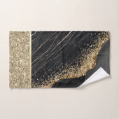 Elegant stijlvol Gold Glitter Sequins Black Marble Bad Handdoek (Handdoek)
