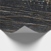 Elegant stijlvol Gold Glitter Sequins Black Marble Cadeaupapier (Hoek)