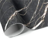 Elegant stijlvol Gold Glitter Sequins Black Marble Cadeaupapier (Rol Hoek)
