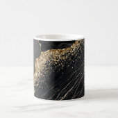 Elegant stijlvol Gold Glitter Sequins Black Marble Koffiemok (Center)