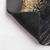 Elegant stijlvol Gold Glitter Sequins Black Marble Muismat (Hoek)
