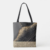 Elegant stijlvol Gold Glitter Sequins Black Marble Tote Bag (Achterkant)