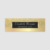 Elegant Stijlvol, Gold Lijst, Glitter Ombre Naamplaatje (Voorkant)