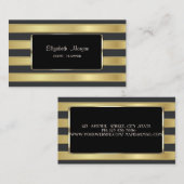 Elegant stijlvol, Gold Striped, zwart Lijst Visitekaartje (Voorkant / Achterkant)