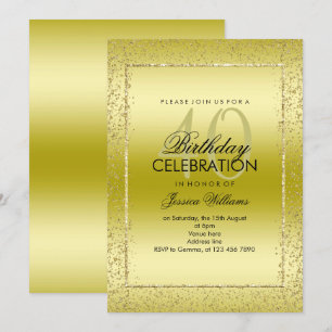 Elegant Stijlvol Goud Confetti 40e Verjaardag Kaart