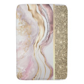 Elegant stijlvol goud glitter glanzend roze marmer badmat (Voorkant Verticaal)