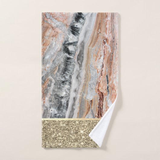 Elegant stijlvol goud Glitter Shiny Marble Stone Bad Handdoek (Handdoek)