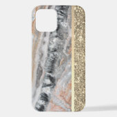 Elegant stijlvol goud Glitter Shiny Marble Stone iPhone Hoesje (Achterkant)