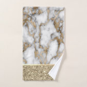 Elegant stijlvol goud Glitter Shiny White Marble Bad Handdoek (Handdoek)