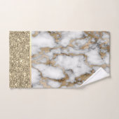 Elegant stijlvol goud Glitter Shiny White Marble Bad Handdoek (Handdoek)
