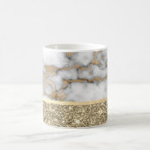 Elegant stijlvol goud Glitter Shiny White Marble Koffiemok (Center)